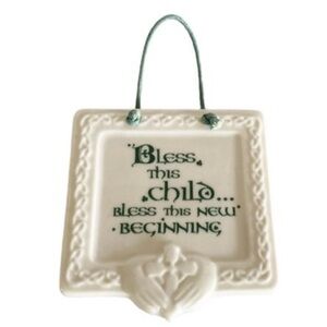 NEW Russ Baby Blessing Plaque Baby Gift Shower Irish Prayer Religious